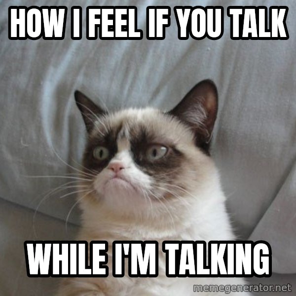 Grumpy cat good meme: HOW I FEEL IF YOU TALK / WHILE I'M TALKING