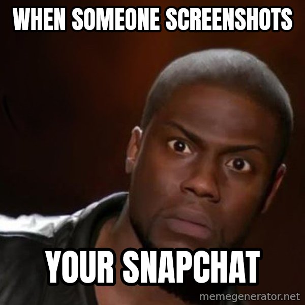 kevin hart nigga meme: When someone screenshots / your snapchat
