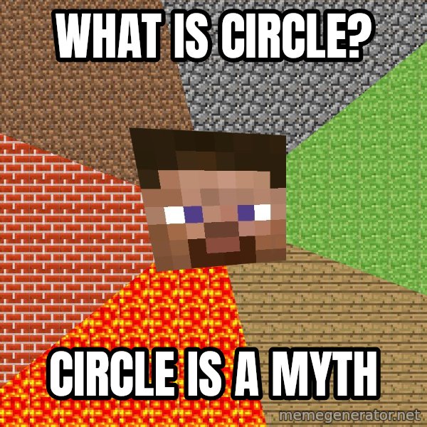 Minecraft Guy meme: What is Circle? / Circle is a myth