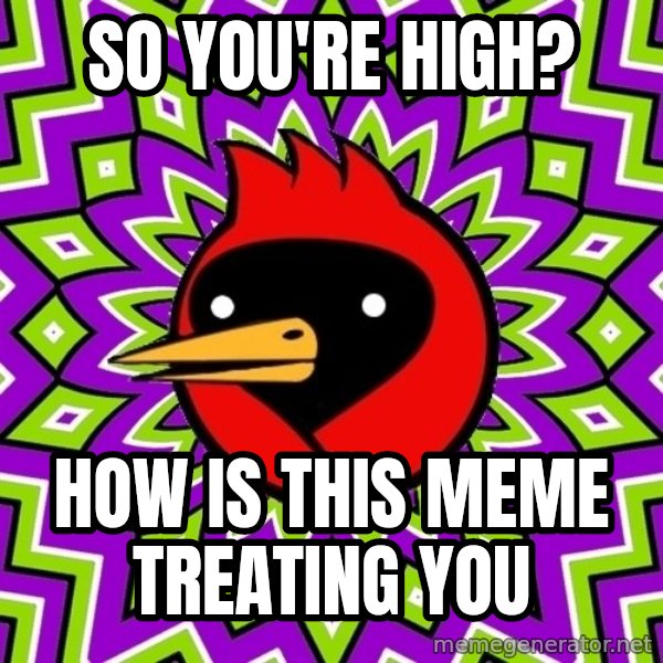 Omsk Crow meme: so you're high? / how is this meme treating you