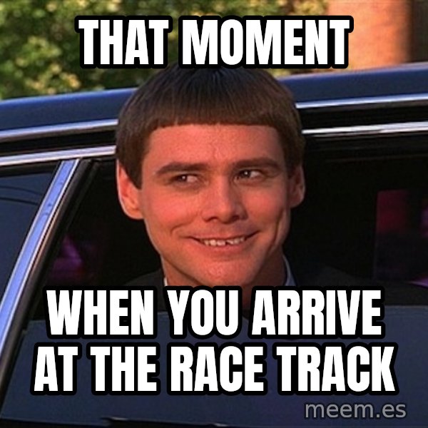 Jim Carrey Limo meme: That moment / When you arrive at the race track