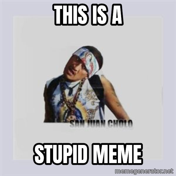san juan cholo meme: THIS IS A / STUPID MEME