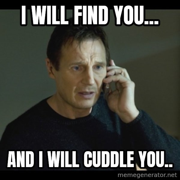 I will Find You Meme meme: I will find you... / And I will cuddle you..