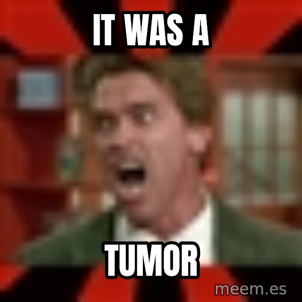 Arnold Schwarzenegger 1 meme: it was a / tumor