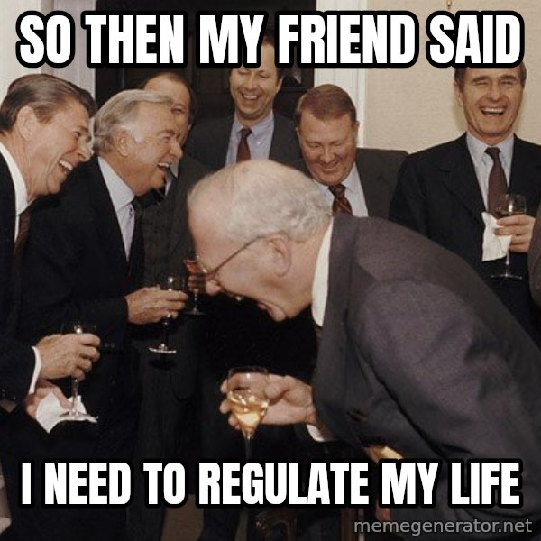 So Then I Said... meme: So then my friend said / I need to regulate my life