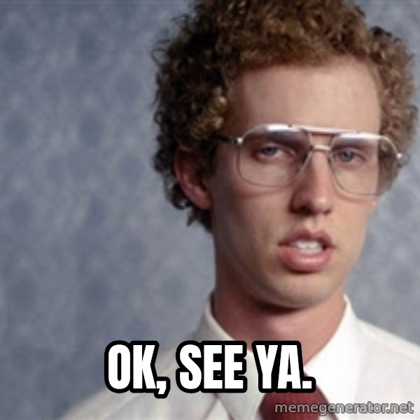 Napoleon Dynamite meme: Ok, see ya.