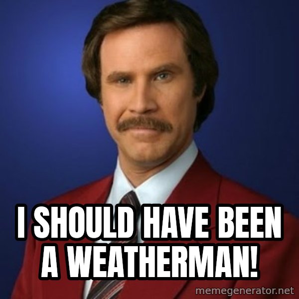 Anchorman Birthday meme: I should have been a weatherman!