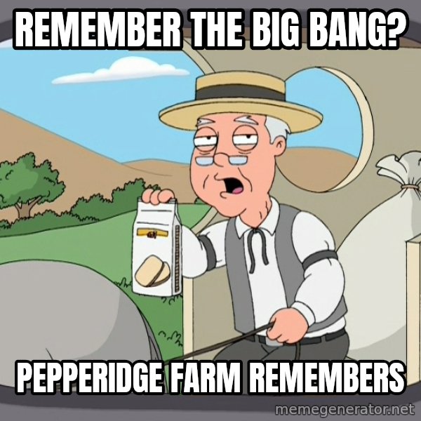 Pepperidge Farm Remembers Meme meme: remember the big bang? / pepperidge farm remembers