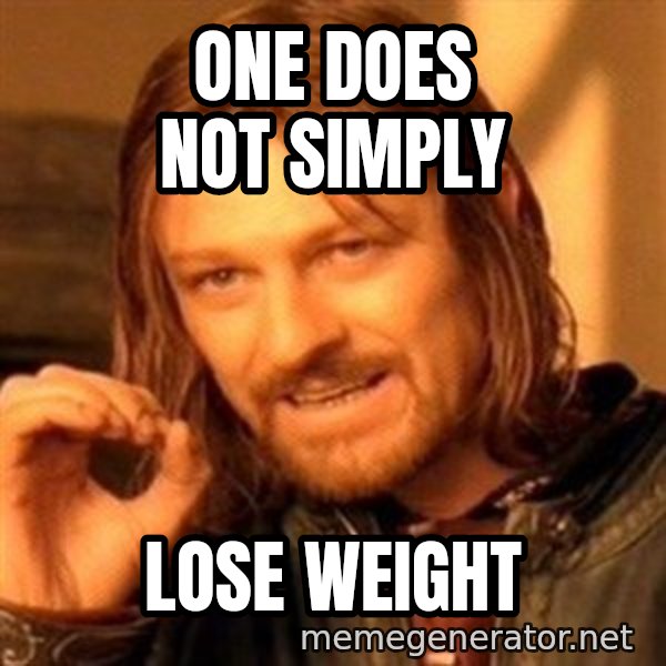 One Does Not Simply A meme: one does not simply / lose weight