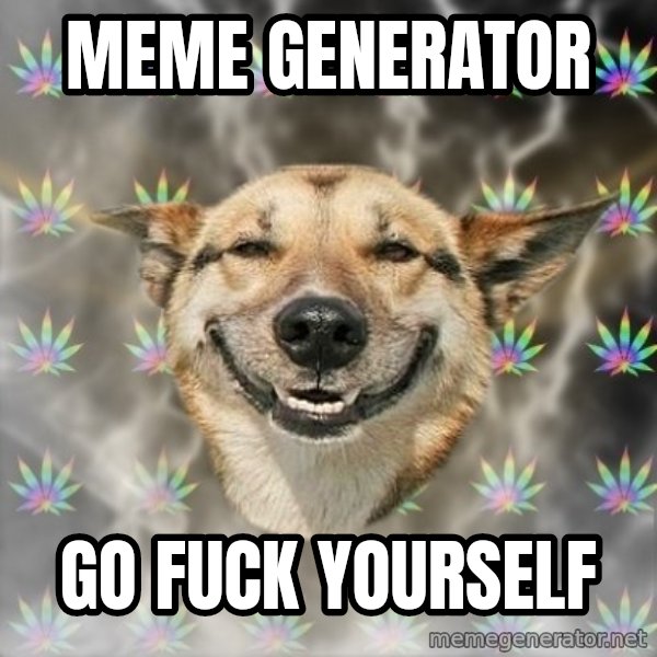 Stoner Dog meme: Meme generator / go fuck yourself