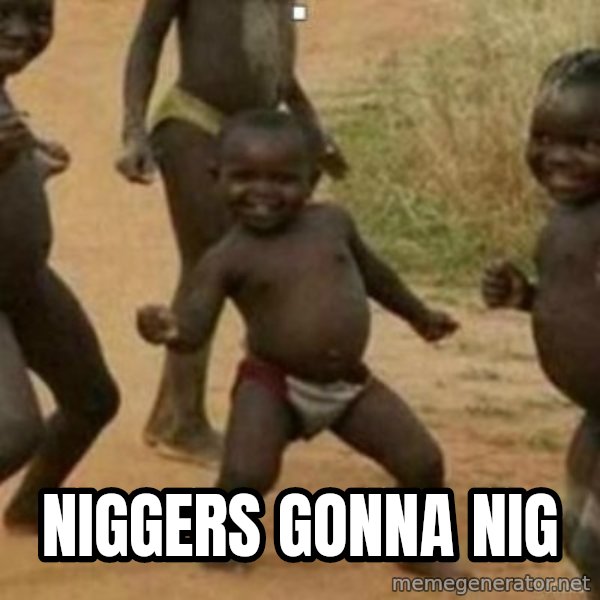 Black Kid meme: Niggers gonna nig