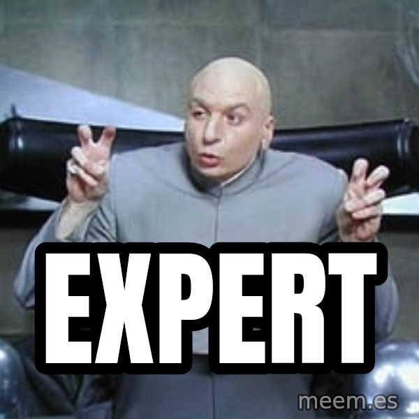 Dr. Evil finger quotes meme: expert