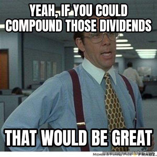 That would be great meme: Yeah, if you could compound those dividends / That would be great
