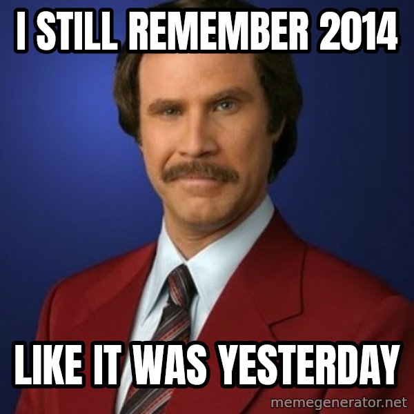 Anchorman Birthday meme: i still remember 2014 / like it was yesterday