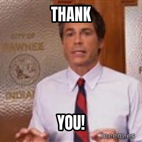 Parks And Rec Rob Lowe meme: Thank / You!