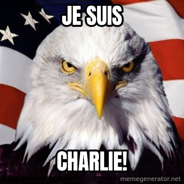American Pride Eagle meme: je suis / charlie!