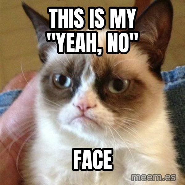 Grumpy Cat  meme: This is my "Yeah, No" / Face