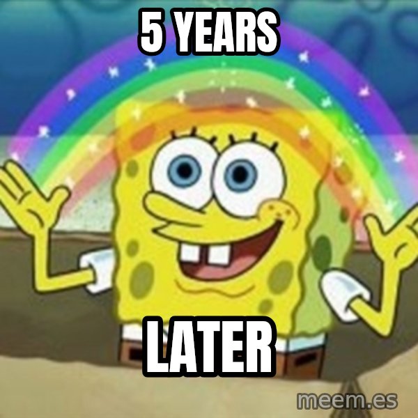 Spongebob meme: 5 Years / Later