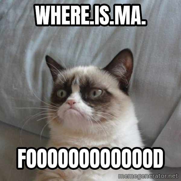 Grumpy cat good meme: WHERE.IS.MA. / FOOOOOOOOOOOOD