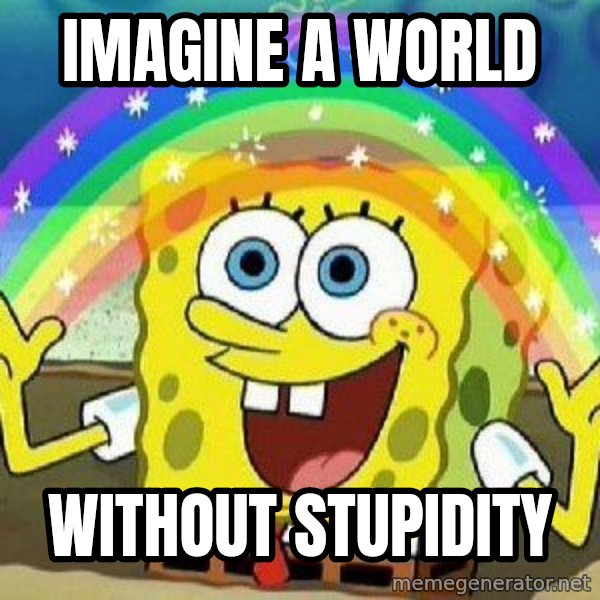 Imagination meme: Imagine a world / Without Stupidity