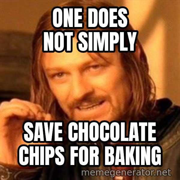 One Does Not Simply A meme: one does not simply / save chocolate chips for baking