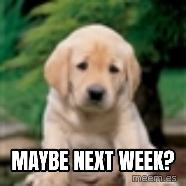 Sad Puppy meme: Maybe Next week?