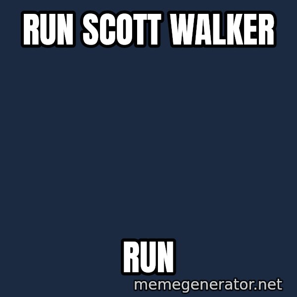 Puppet Master meme: run scott walker / run