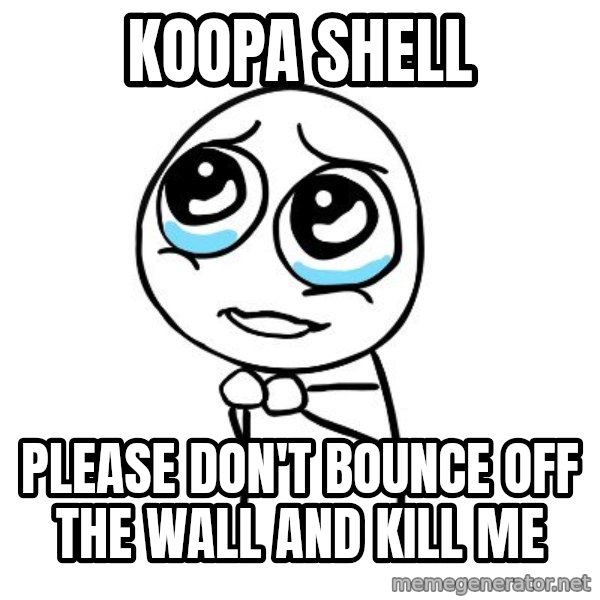 pleaseguy  meme: Koopa shell / please don't bounce off the wall and kill me