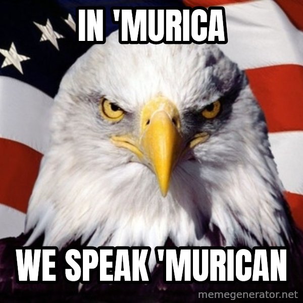 American Pride Eagle meme: In 'Murica / We speak 'Murican