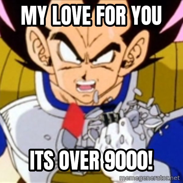 Over 9000 meme: My Love for you / Its over 9000!