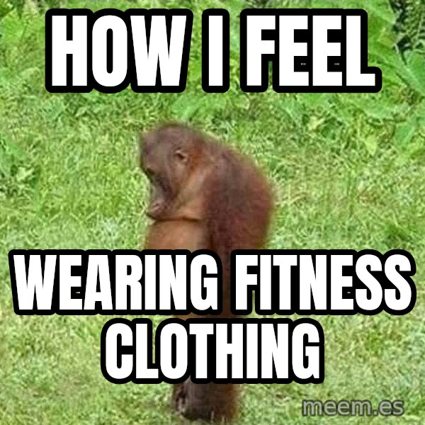 Orangutan Stan meme: How I feel / wearing fitness clothing