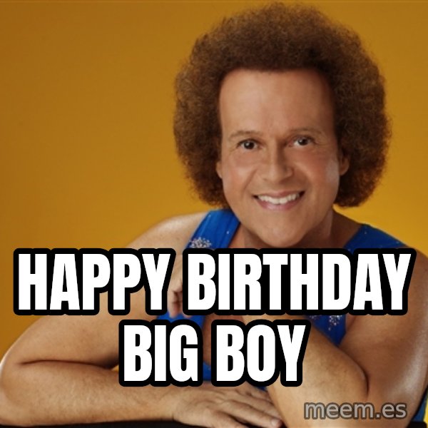 Gay Richard Simmons meme: Happy Birthday Big Boy