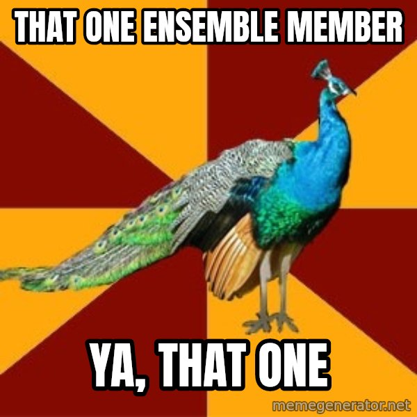 Thespian Peacock meme: That one ensemble member / YA, That one