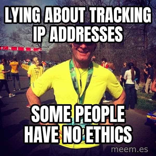 Mikerossicheat meme: LYING ABOUT TRACKING IP ADDRESSES / Some people have no ethics