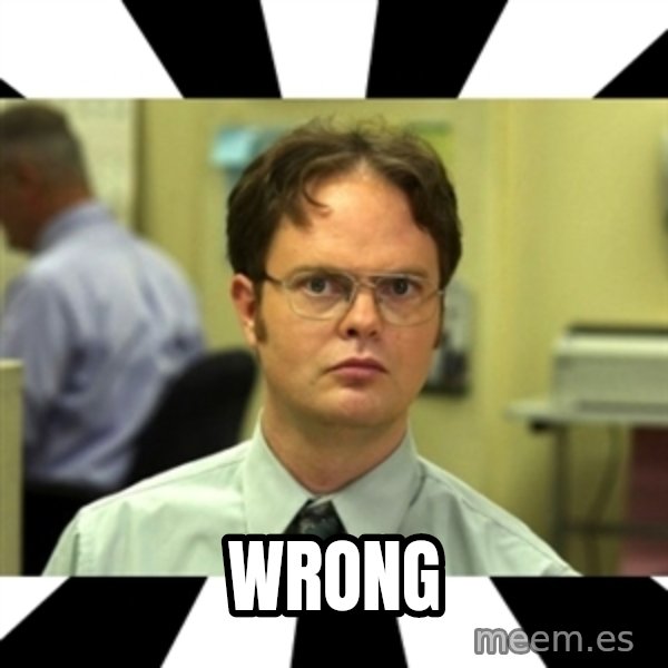 Dwight from the Office meme: Wrong
