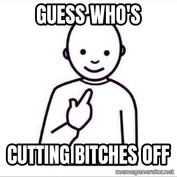 Guess who ? meme: Guess Who's / Cutting Bitches Off