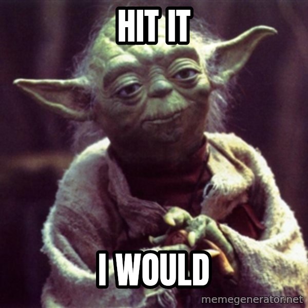 Advice Yoda Gives meme: Hit it / I would