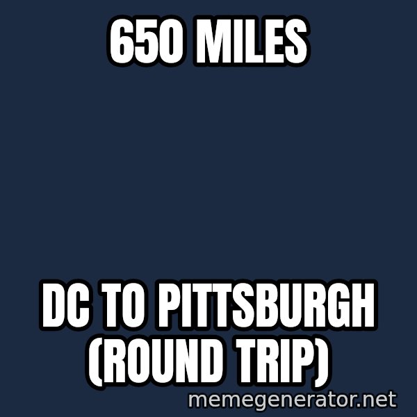 Bicycle On Fire meme: 650 MILES / DC to Pittsburgh (Round Trip)
