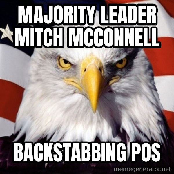 American Pride Eagle meme: majority leader mitch mcconnell / backstabbing pos