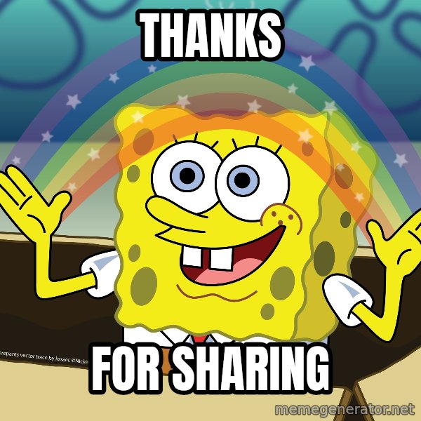 spongebob rainbow meme: Thanks / For sharing
