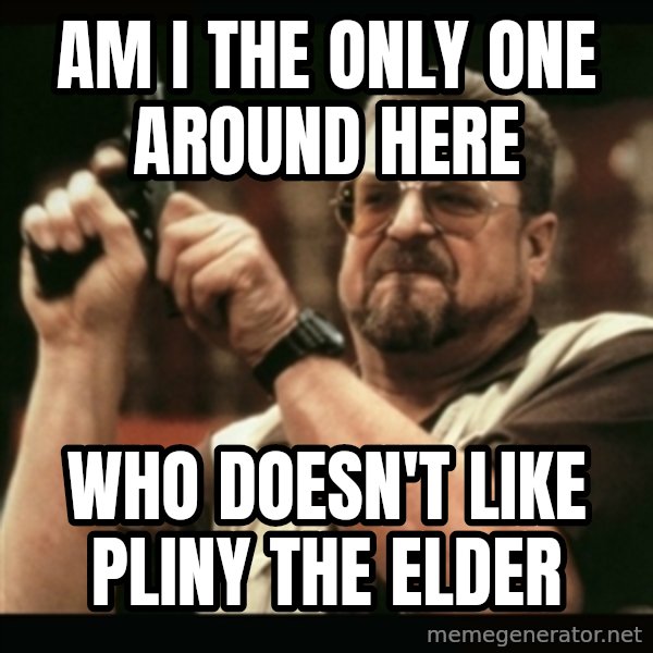 am i the only one around here meme: Am I the only one around here / who doesn't like Pliny The Elder