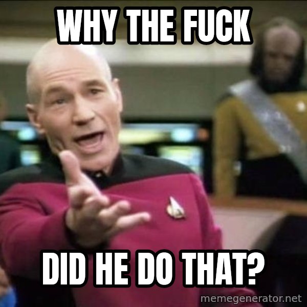 Why the fuck meme: WHY THE FUCK / DID HE DO THAT?