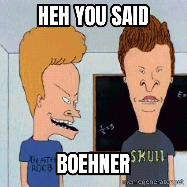 Beavis and butthead meme: heh you said / boehner
