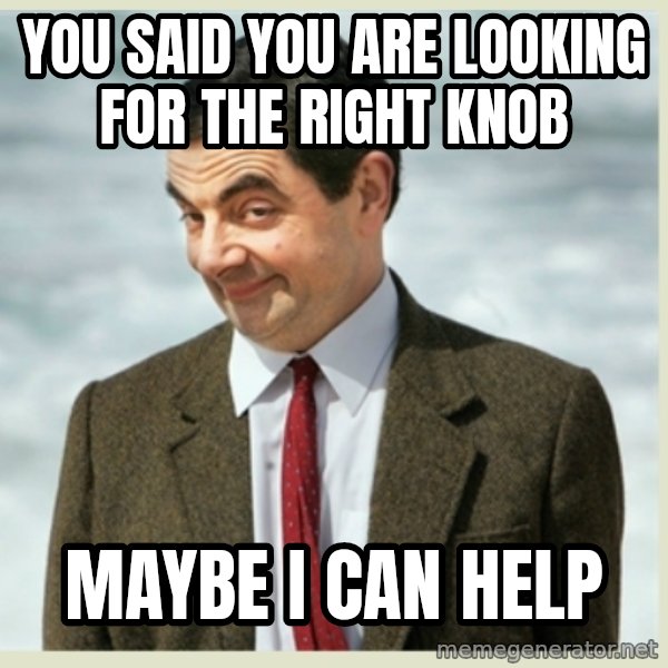MR bean meme: you said you are looking for the right knob / maybe i can help
