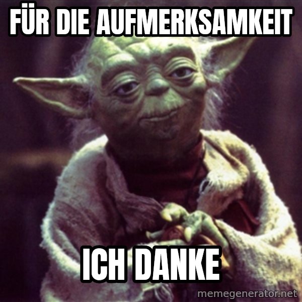 Yoda meme: für die aufmerksamkeit / ich danke