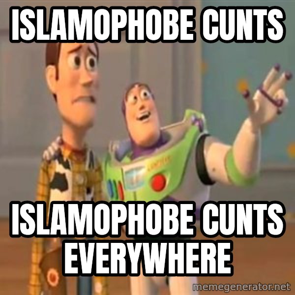 X, X Everywhere  meme: Islamophobe cunts / Islamophobe cunts everywhere