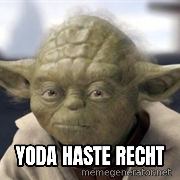 Master Yoda meme: YODA HASTE RECHT