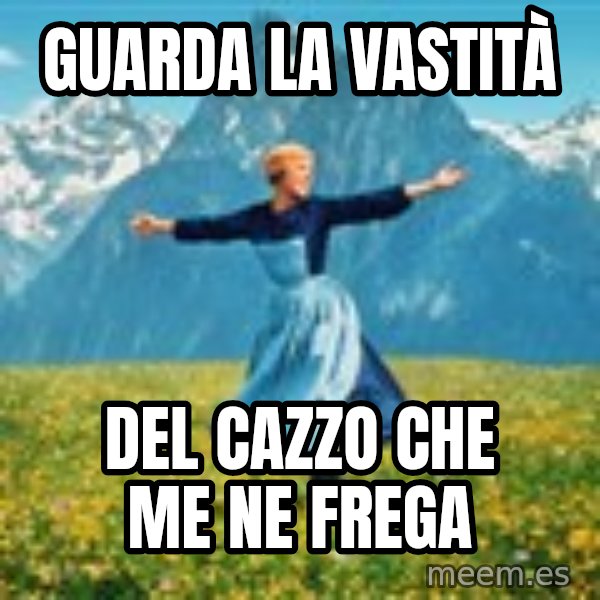 Julie Andrews Sound of Music meme football  meme: guarda la vastità / del cazzo che me ne frega