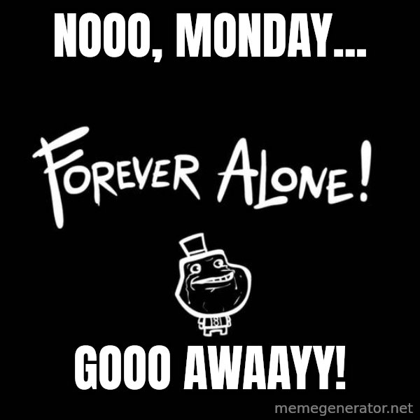 Chill Out Lemur meme: Nooo, Monday... / Gooo Awaayy!