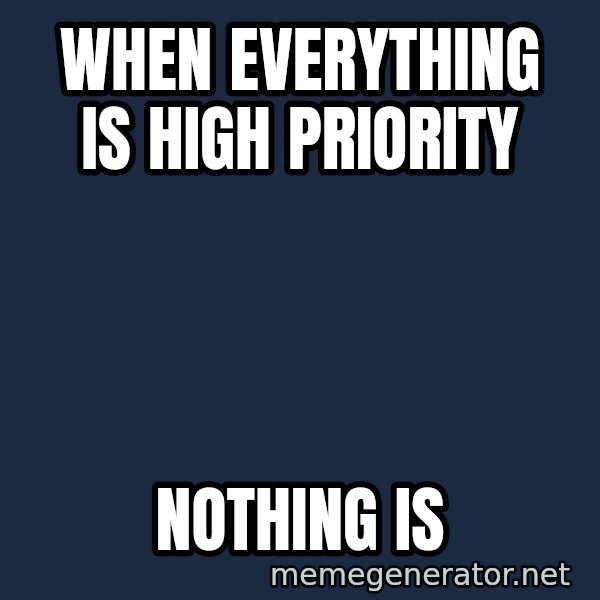 Syndrome Incredibles  meme: When everything is high priority / Nothing is